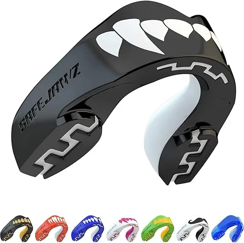 SafeJawz Sports Mouthguard, Dual Layer Premium Mouth Guard with Case for Basketball, Lacrosse, Football, Martial Arts, Hockey, Wrestling, Ice Hockey and All Contact Sports
