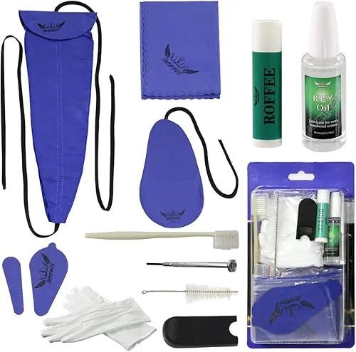 Saxophone Sax Cleaning Care Maintenance Kit,Key Oil,Cork Grease,Swab,Cleaning Cloth,Thumb Rest,Mouthpiece Brush and More