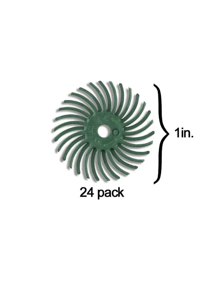 Scotch-Brite™ Radial Bristle Disc 1” Green 50Grit (24 Pack)