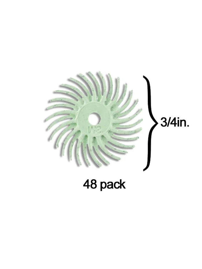 Scotch-Brite™ Radial Bristle Disc 3/4” Light Green 1 Micron Polish II (48 Pack)