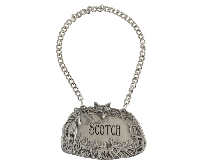 Scotch Pewter Hunt Decanter Tags