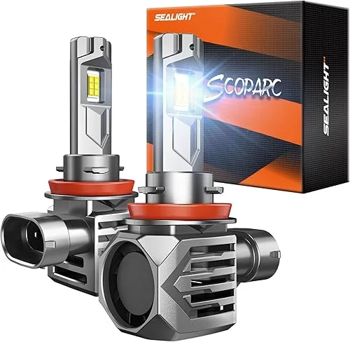 SEALIGHT H8 H11 LED Fog Lamps 60000LM High Power 9×Brighteness for ATVs & Powersports, 2025 Version 99% Compatibility, S7S Wireless H9 Fog Lights 10 Years Lifespan Plug and Play- Pack of 2