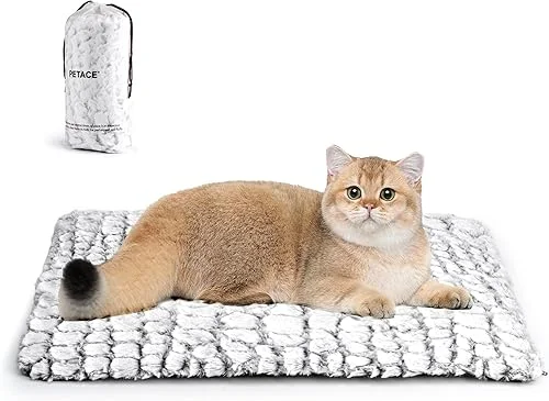 Self Warming Cat Bed, 24′ x 18′ Ultra Soft Cat Dog Pet Heating Pad for Indoor Outdoor, Non-Slip Heated Cat Mat Thermal Blanket