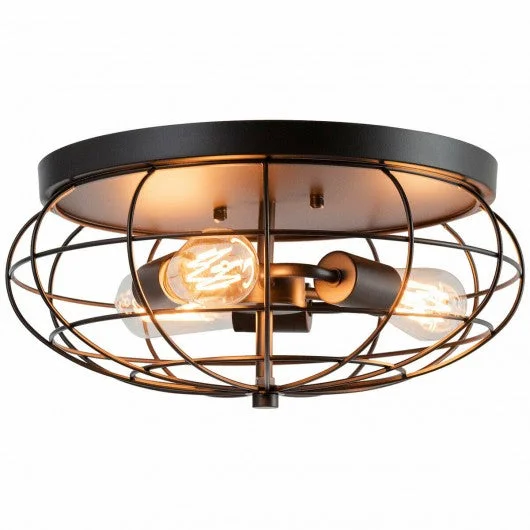Semi Flush Mount Ceiling Light with Industrial Retro Design