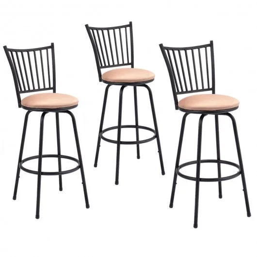 Set of 3 Swivel Counter Height Bar Stools