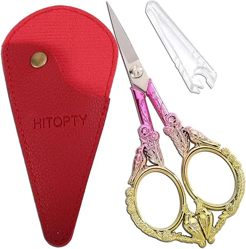 Sewing Embroidery Scissors with Cover – Small Travel Scissors for Crafting Needlework Knitting Thread Snips Fabric Yarn Detail Cutting Tool, Little Cute Bird Shears