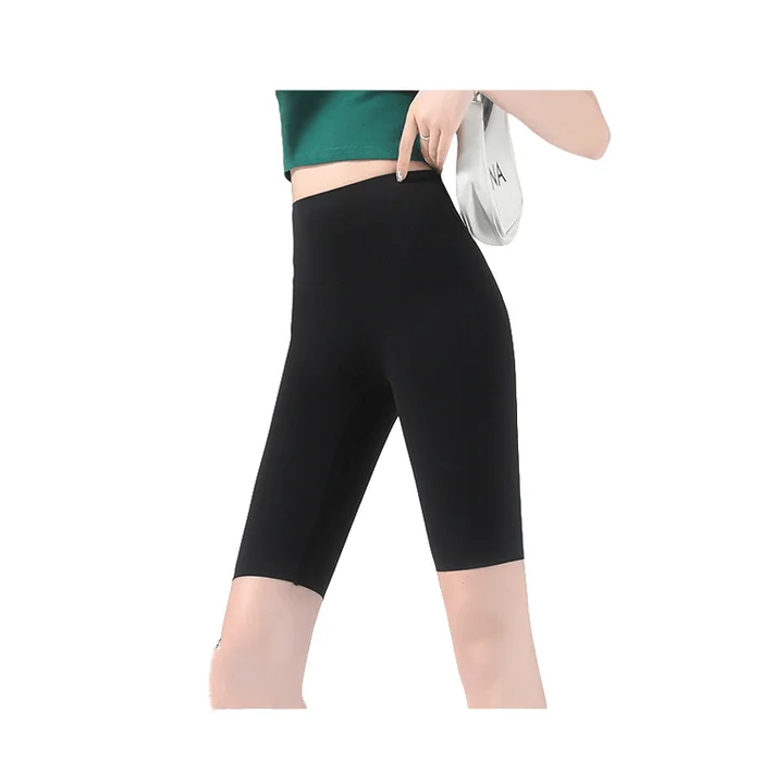 Shark Pants Thin Fit Fitness Cycling Exercise Yoga Leggings Black M Size