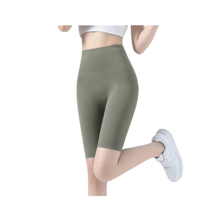 Shark Pants Thin Fit Fitness Cycling Exercise Yoga Leggings Pea Green M Size