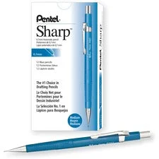 Sharp Mechanical Pencil, 0.7 Mm, Hb (#2.5), Black Lead, Blue Barrel