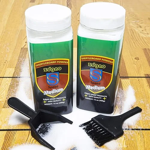 Shuffleboard Sand – Shuffleboard Wax with Mini Dustpan and Mini Brush, 2 Cans(2×14 oz)