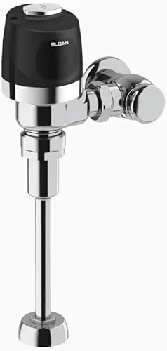 Sloan 8186 Exposed Sensor Urinal Flushometer, 1.0 GPF Flush Valve – Single Flush, Fixture Connection Top Spud, Battery Powered Infrared Sensor, Polished Chrome Finish, 3790013
