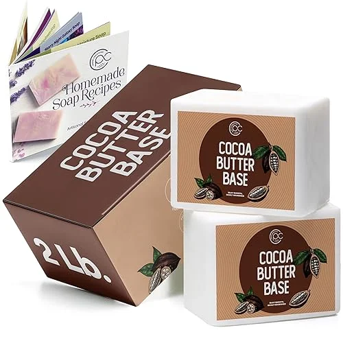 Soap Base for soap making supplies melt and pour soap base for DIY crafting moisturizing glycerin 2 LB, Unscented – Cocoa Butter