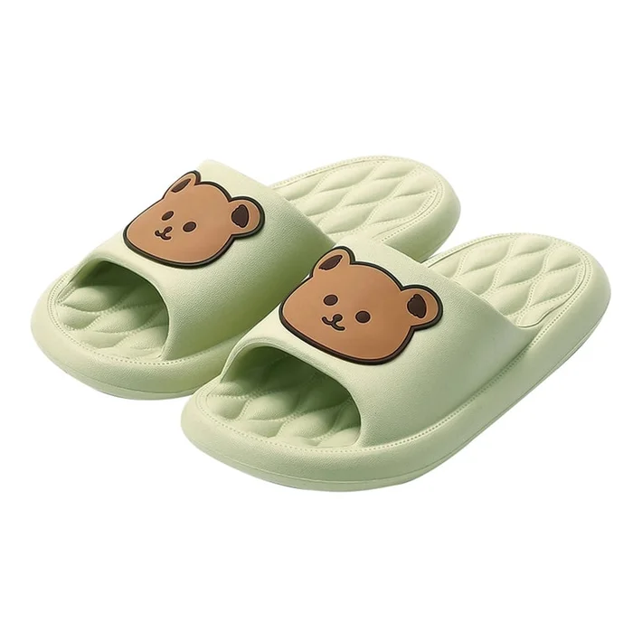 Soft elastic comfortable slippers for women in summer green 1 pair sizes 36-37