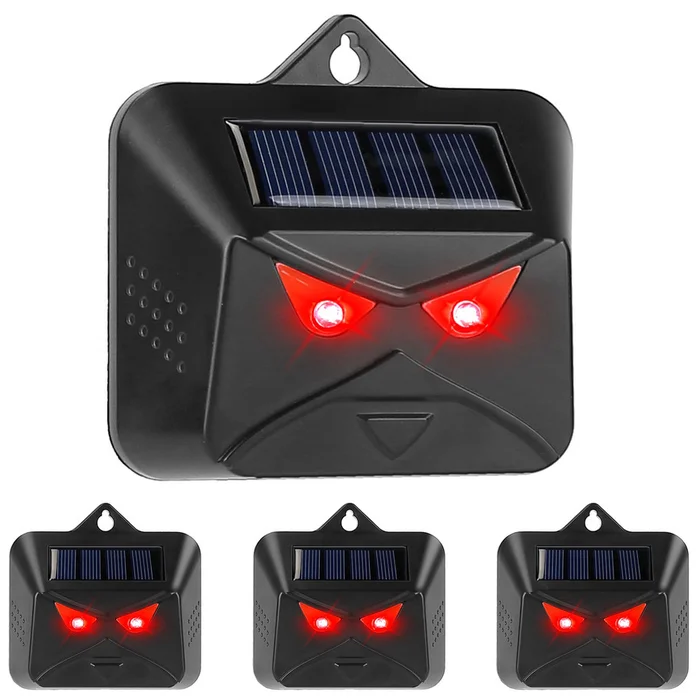Solar Wild Animal Predator Deterrent with Red LED Lights (4-Pack)