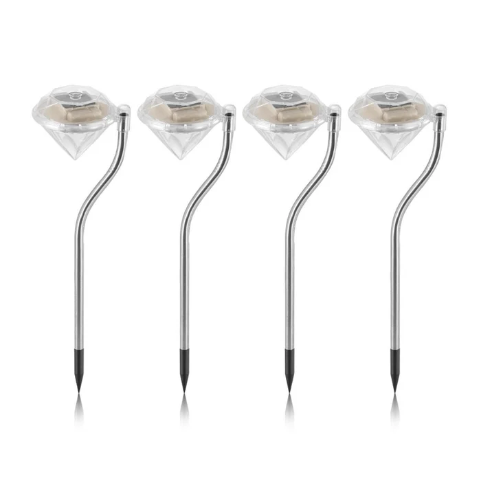 Solarek® Solar Diamond-Shape Garden Stake Light (4-Pack)
