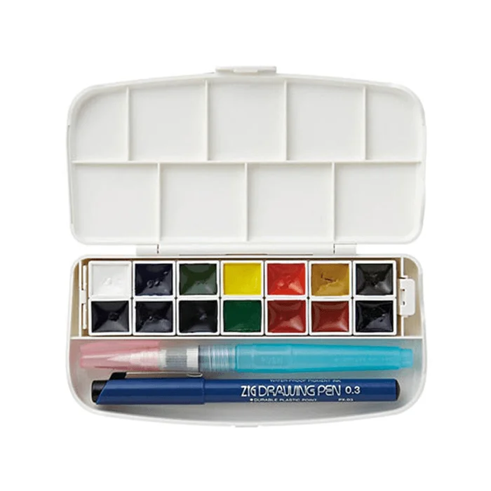 Solid Transparent Watercolor Paint 14 Colors Set