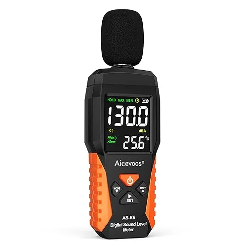 Sound Level Meter MAX/MIN Noise Measurement, Audible and Visual Alarms