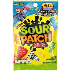 Sour Patch Kids Fat Free Soft Candy Peg Bag-8 oz.-12/Case
