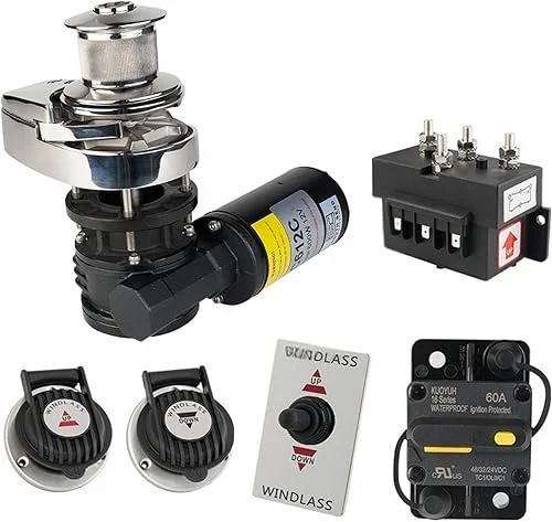 South Bend Components C612C Vertical Windlass Anchor System with Capstan| 600W 12V DC, 992 LB Pulling Power, 316 Stainless Steel, Chain 1/4 Inch HT G4 and Rope 1/2 Inch| for Boats 20-35 ft