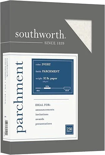 Southworth® Parchment Specialty Paper, 8 1/2′ x 11′, 32 Lb, Ivory, Pack Of 250