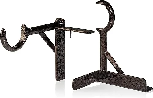 Spark Innovators Bronze Tap Bracket by Hang Hero – Easy Install No Drill Curtain Rod Brackets – As Seen on TV – Set of 2