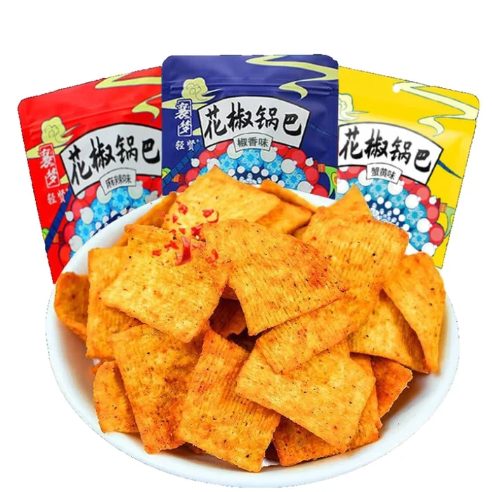 Spicy Pepper Crab Roe Rice Crackers – 60-70g per Pack (8 Packs)