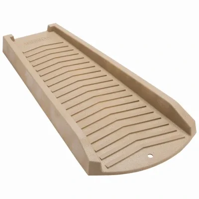 Splash Block, Extends Downspout, Stone-color Plastic, 24 In.