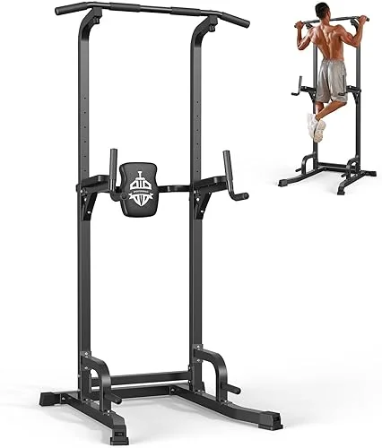 Sportsroyals Pull up Bar, Multi-Function Power Tower Dip Station with Upgraded Adjustable Foot Cover Equipment for Home Gym,400LBS
