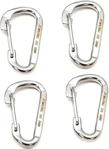 Spring Snap Hook Heavy Duty 316 Stainless Steel Carabiner Marine Grade Flat Snap Hook with Latch Safety Clip Ship Boat Hook