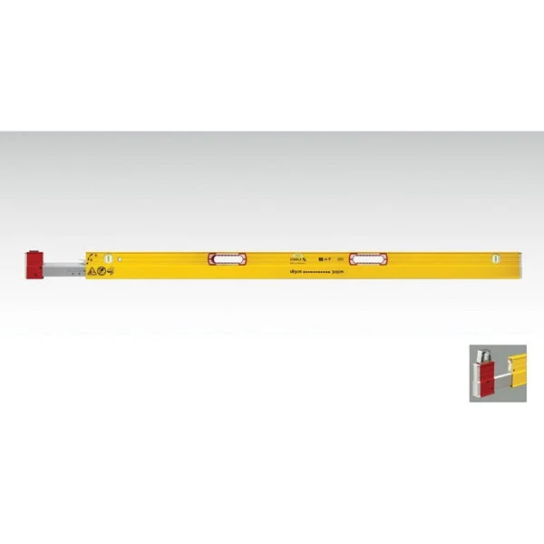 Stabila 35610 Plate Level, 72 in L, 3-Vial, Steel, Yellow