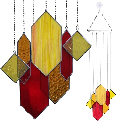 Stained Glass Window Hanging from Son Sun Catchers Wall Hanging Window Decor Sunset Glow Stain Glass Handcrafted Preassembled Vivid Real Stained Glass Art Sun Catcher