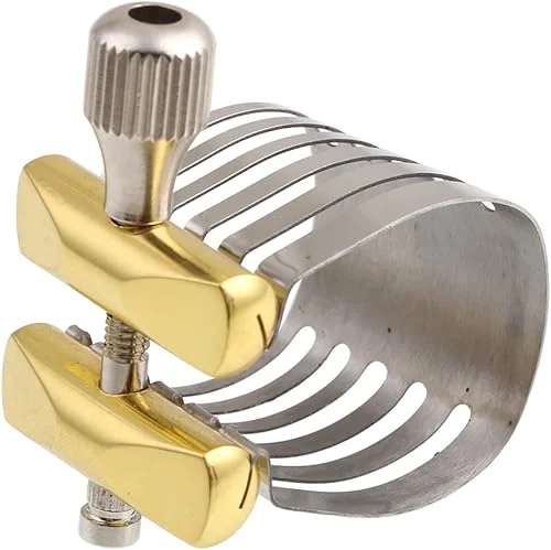 Stainless Steel Alto Saxophone Ligature Fastener, Alto Sax Mouthpiece Ligature w/Case