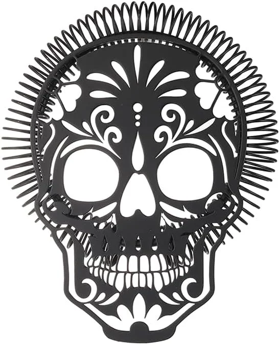 Stainless Steel Cocktail Strainer Hawthorne Strainer with Skull Design (Matte Black)