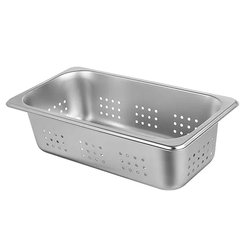 Stainless Steel Deep Perforated Steam Table Pan 1/3 Size for Hotel Canteen Restaurant Steamer Pan for Efficient Food Service