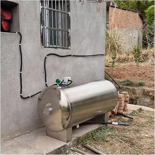 Stainless Steel Horizontal Type Pressurized Water Storage Tanks, Water Pressure Tank Rust-Resistant, Pressure Tank for Home/School/Garden/Bathroom(26.4 Gallons/100 L)