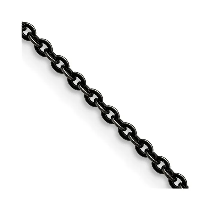 Stainless Steel Oxidized 18-inch Cable Chain