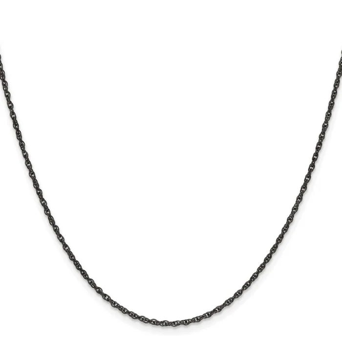 Stainless Steel Oxidized 2mm Link Chain Necklace