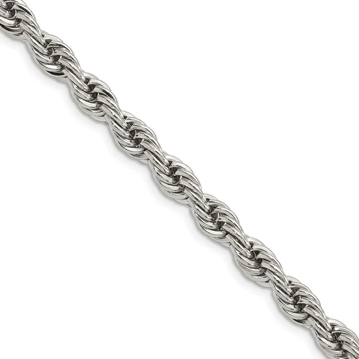 Stainless Steel Polished 6mm Rope Chain