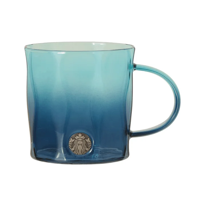 STARBUCKS Metal Dual Blue Gradation Heat-resistant Glass Mug