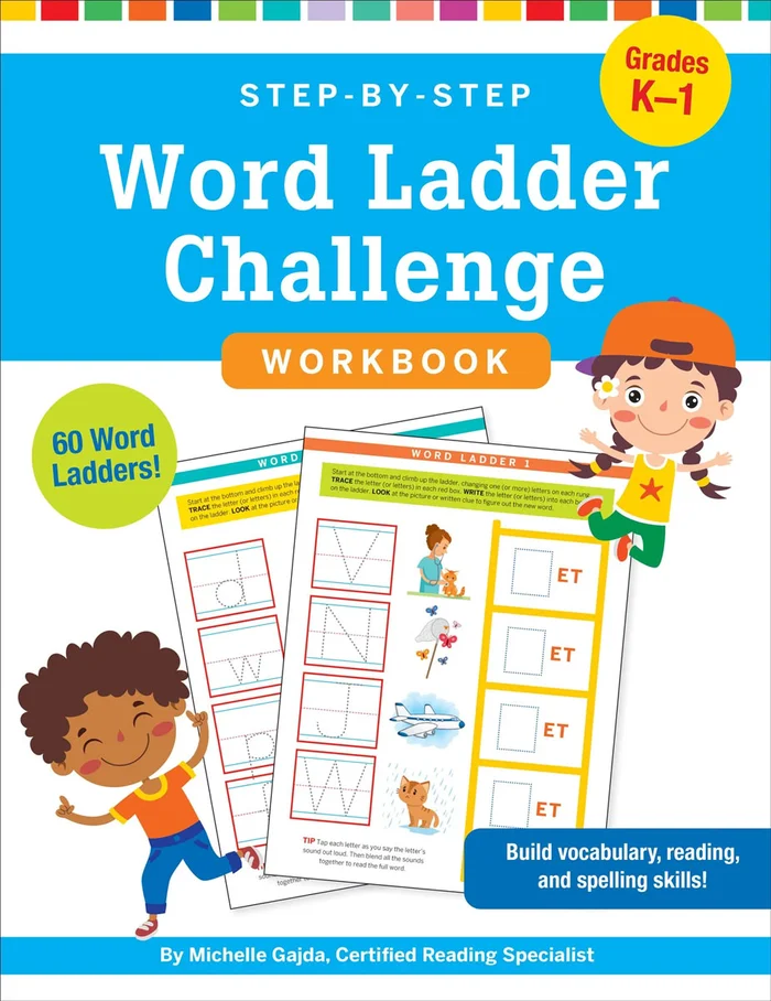 Step-by-Step Word Ladder Challenge Workbook Grades K-1