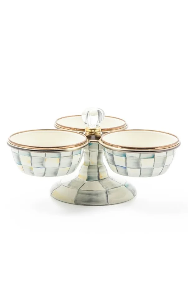 Sterling Check Enamel Triplicity