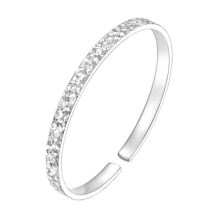 Sterling Silver Crushed Ice Ice Bracelet Hammered Hand Jewellery Open Fashion 1pc