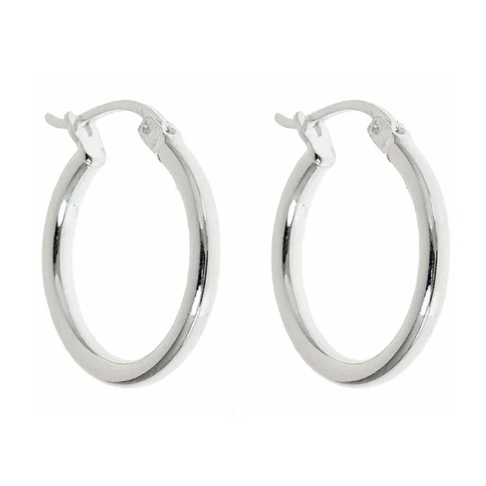 Sterling Silver French Lock Hoop Earrings