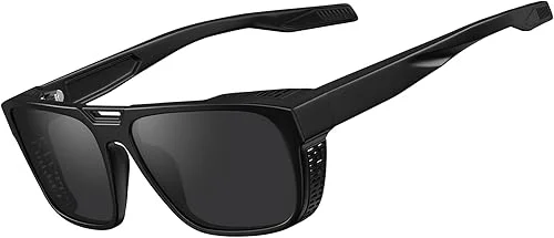 STGATN Men’s Polarized Sports Sunglasses with Side Shield & Vent Square Frame UV Protection for Outdoor Activities