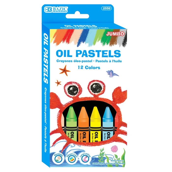 Student Grade Jumbo Oil Pastels (12 Colors)