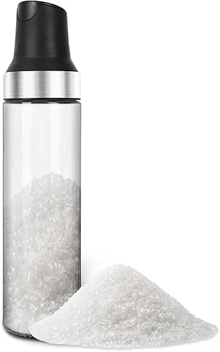 Sugar Dispenser with Pour Spout, 17 oz Glass Sugar Shaker Jar or Creamer Dispenser Weighted Pourer for Coffee Bar,Tea & Baking, Sugar Container for Sugar, Honey, Syrup, for Home Kitchen