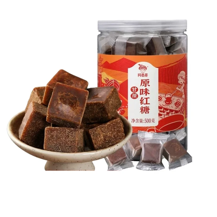 Sugarcane juice brown sugar cubes are handmade authentic*1 can of individual small package 500 grams