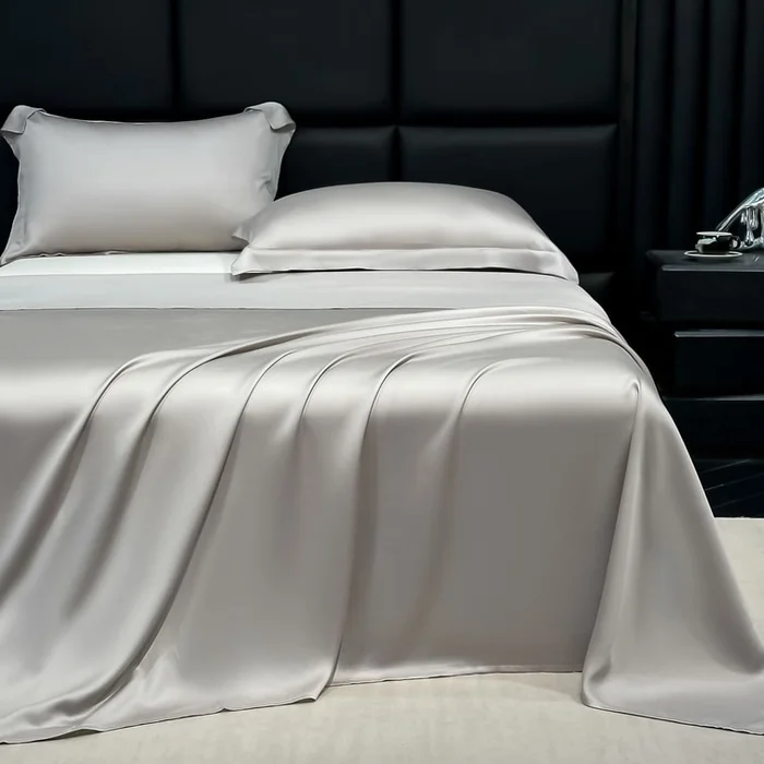 Summer Sheet 3pcs 200x230cm Pillow Cover 48x74cm Light Gray