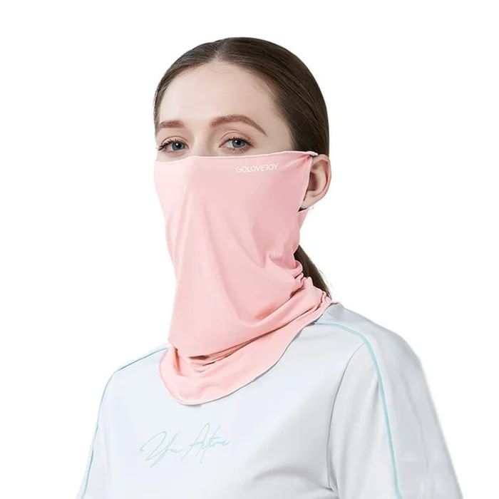Summer sunscreen mask can protect the neck and prevent ultraviolet rays. Ice thread cold sensation ear mask pink