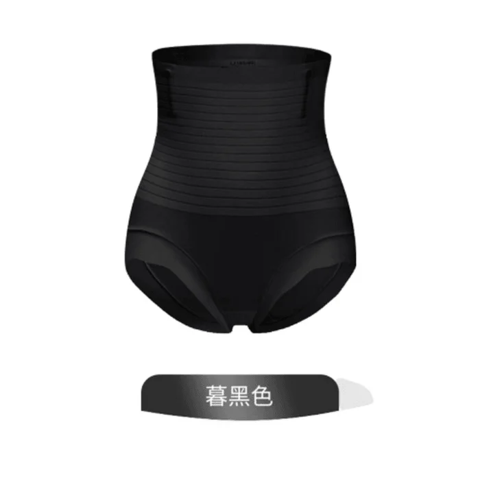 Summer thin section high-waisted abdominal panties female shaping hip-lifting trousers twilight black M size 1 pcs